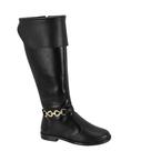 Bota Juvenil Meninas Cano Alto Montaria Molekinha 2181.110 - Preto - 32