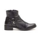Bota LeRUCHEL Cano Baixo Detalhe Lateral Couro Preta