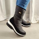 Bota Llao Nobuck Nylon Preta Peluciada Com Lã Pelinhos
