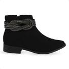 Bota Maithe Via Uno Cano Curto Ziper Strass 708032