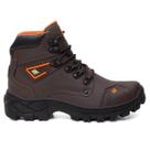 Bota Masculina Adventure Coturno Catpriime De Couro Com C.a Cafe Com Laranja