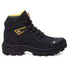 Bota Masculina Adventure Coturno Catpriime De Couro Com Ca Preto Amarelo