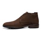 Bota Masculina Café Botina Fechamento Cadarço Couro Legitimo Nobuck