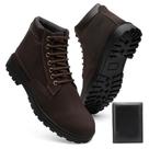 Bota Masculina Casual material vegano Preta Cano Curto Lançamento + Carteira