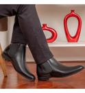 Bota Masculina Chelsea Cano Baixo Couro 42 Botina Masculina Preta Casual Elegante Conforto Premium