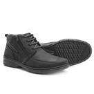 Bota Masculina Com Ziper Couro Preto Leveterapia