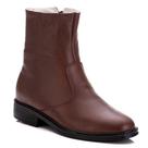 Bota Masculina Conforto Couro Zíper Cano Médio Dia a Dia