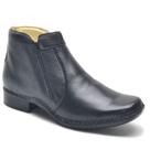 Bota Masculina Costurada a Mão em Couro Zíper Preto 046