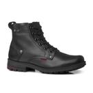 Bota Masculina Coturno Em Couro Pegada Preta