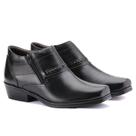 Bota Masculina Country Couro Zíper Bico Quadrado Trançada