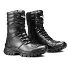 Bota Masculina Couro Cano Médio Cadarço Zíper Tratorada Conforto