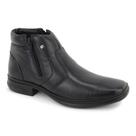 Bota Masculina Couro Preta Cano Curto Confortável Zíper Lateral Solado Antiderrapante