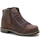 Bota Masculina Couro Zíper Dia a Dia Casual Moderno Prática