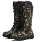 Bota Masculina de Segurança PM Militar Cano Alto Proteção Semi Nobuck Camuflado
