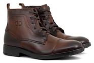 Bota Masculina Democrata Casual Garage Dust Couro Cano Médio Confortável Coturno