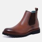 Bota Masculina Em Couro Cano Curto Modelo Chelsea Confortável Leve Resistente Moda Inverno