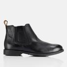 Bota Masculina Em Couro Cano Curto Modelo Chelsea Confortável Resistente Sola De Borracha