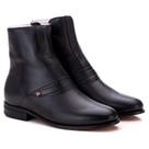 Bota Masculina Em Couro Mestiço Preto Comfort Sola Couro 6501 Preto -44