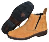 Bota Masculina Em Couro Nobuck Botina Com Ziper Fecho Botinha Leve Macia Solado Borracha Costurado
