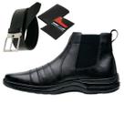 Bota Masculina Gmm Shoes Botina Conforto Solado Costurado + Cinto e Carteira Bota Masculina Gmm Shoes Botina Conforto Solado Costurado + Cinto e Carteira