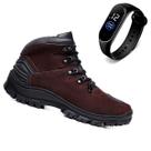 Bota Masculina Moderna para Andar de Moto Proteção Pedal Com Relógio