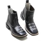 Bota Masculina RR Botas Texana Country em Couro Boradado Arame Bico Quadrado
