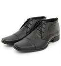 Bota Masculina Social Com Cadarço De Couro