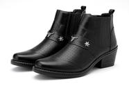 Bota Masculina Texana Couro Bico Fino Preta Country