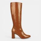 Bota Mississipi Cano Longo Salto Bloco Caramelo