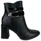 Bota Mississipi Feminina Preta Cano Curto Salto Alto Original Estilo Luxo Cor:PretoTamanho:35