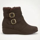 Bota Modare Anabela Cano Curto Marrom