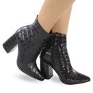 Bota Modarpe Salto Médio Grosso Bico Fino Cano Curto C16 Bota Modarpe Salto Médio Grosso Bico Fino Cano Curto C16