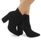 Bota Modarpe Salto Médio Grosso Bico Fino Cano Curto Confortável C13 Bota Modarpe Salto Médio Grosso Bico Fino Cano Curto Confortável C13