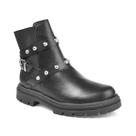 Bota Moleca Cano Baixo Fivela e Spake Tratorada Feminina Preto