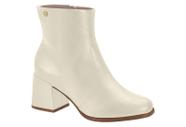 Bota Moleca Cano Curto Com Salto Bloco Branco Off