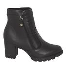 Bota Moleca Cano Curto Salto Bloco Zíper Lateral