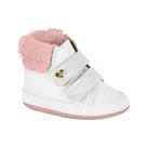 Bota Molekinha Bebê Branco/Rosa Ref: 2901.560