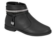 Bota Molekinha Cano Curto Fecho Em Ziper Detalhe Brilhantes Puro Conforto Infantil 2184.107 (65987)