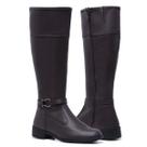 Bota Montaria Feminina Conforto Moderna Lisa Zíper Cano Longo Casual