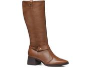 Bota montaria feminina pegada em couro terracota 282361.01