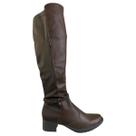 Bota Montaria Mississipi Feminina Cano Longo Salto Bloco Bico Redondo Original Cor:MarromTamanho:34