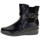 Bota Mooncity Cano Curto Salto Baixo De Ziper e Elástico Lateral Super Confortável Fem 71107 (66451)
