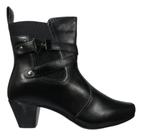 Bota Mooncity material sintético Salto Alto De Ziper Lateral Super Confortável Feminina 73241 (65838)