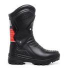 Bota Motociclista Acero em Couro Bovino Modelo Speed Touring Vermelho Cano Alto Confortável