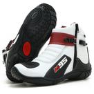 Bota motociclista de couro as95 095 km branco pto verm
