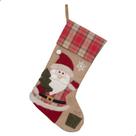 Bota Noel Xadrez Claro para Lareira 1Un 50x27x2cm Bota Noel Xadrez Claro para Lareira 1Un 50x27x2cm