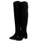 Bota Ouver The-knee Feminina Cano Alto Couro Legitimo Camurça