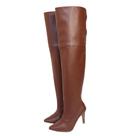 Bota Over Feminina 2 em 1 Salto Alto Elegante Marrom Bota Over Feminina 2 em 1 Salto Alto Elegante Marrom