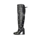 Bota Over Feminina Salto Alto Cano Longo Preto - Viena