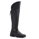 Bota Over Montaria Feminina Sintetico Cano Longo De Amarrar Atrás Macia